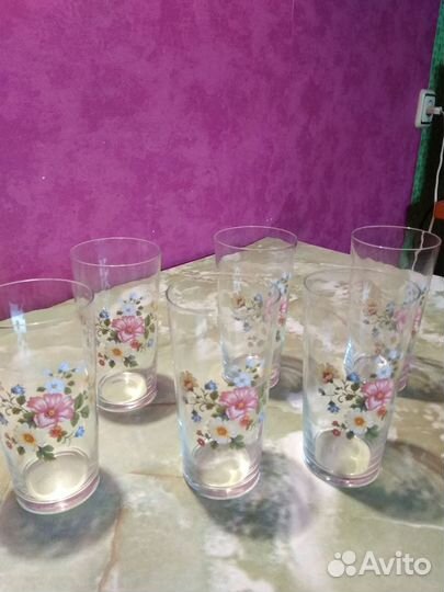 Стаканы для коктейля стекло 6 штук, Рог Хруста