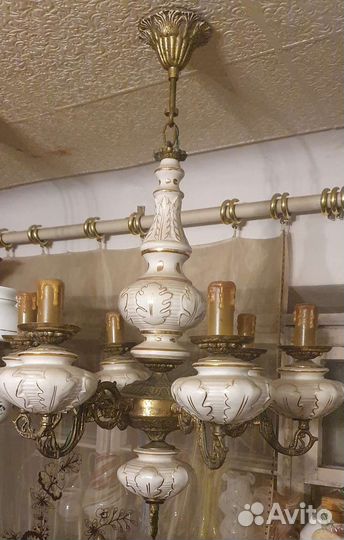 Люстры 4шт, Югославия, позолоченная бронза, фарфор