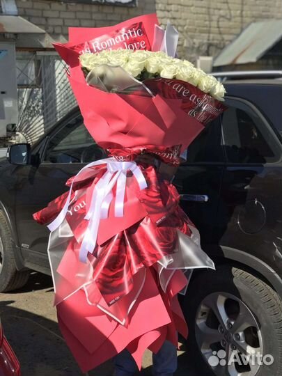 Букет-гигант 51 роза Эквадор/Доставка
