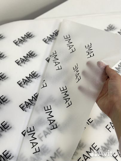 Печать на бумаге тишью, тишью с логотипом