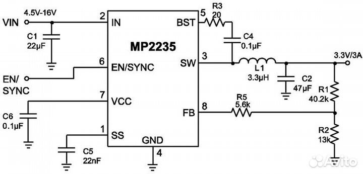 Понижающий DC/DC конвертер MPS MP2235