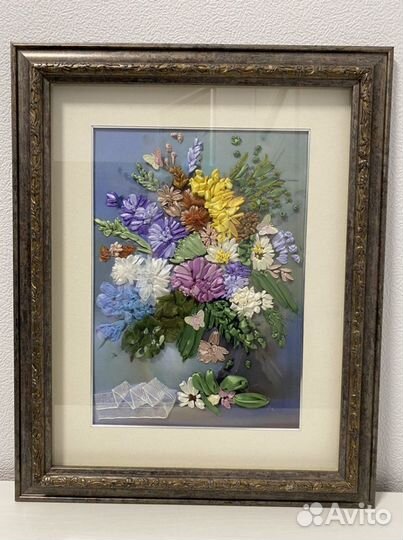 Картина вышивка лентами