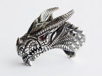 Перстень дракон новый серебро