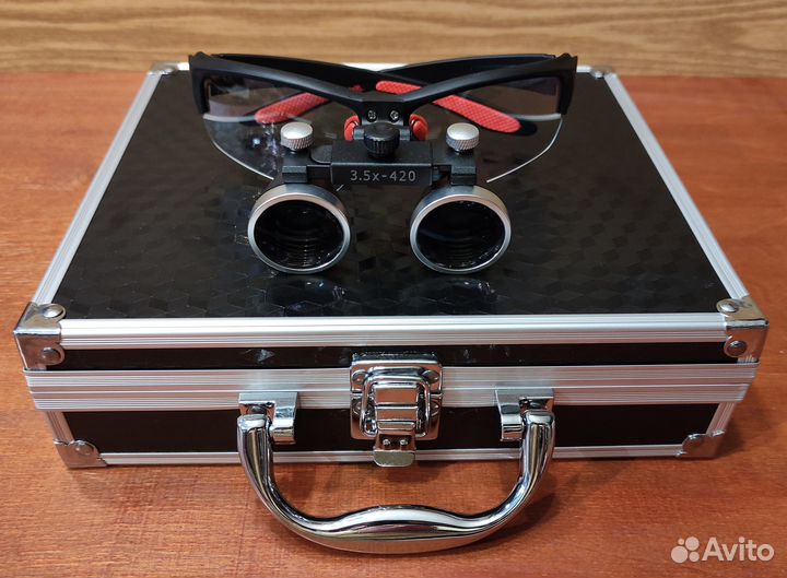 Бинокуляры 3.5х + свет 5w + алюминиевый кейс