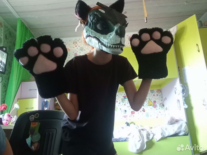 Продам ушки лапы хвост повязка на шею для косплея
