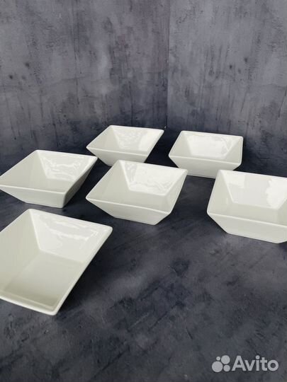 Салатник фарфоровый белый набор 6 шт