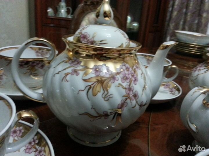 Чайный сервиз. Дулево. Фарфор. Позолота