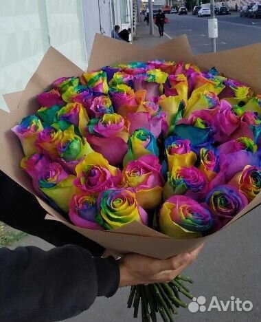 Цветные Розы Москва мо