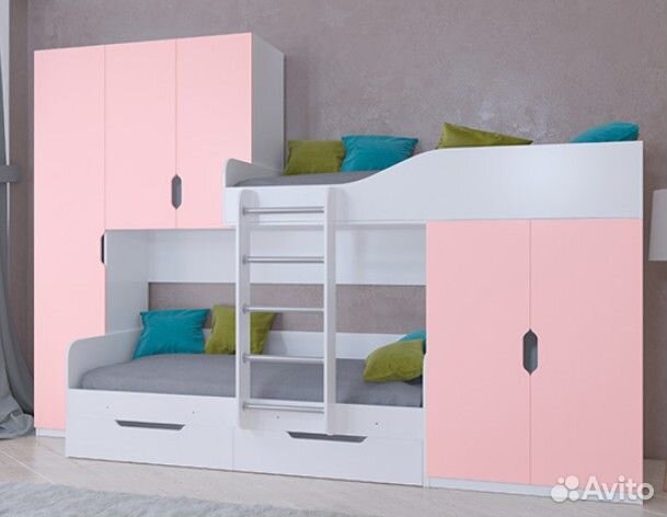 Двухъярусная кровать Сонома/Дуб Молочный