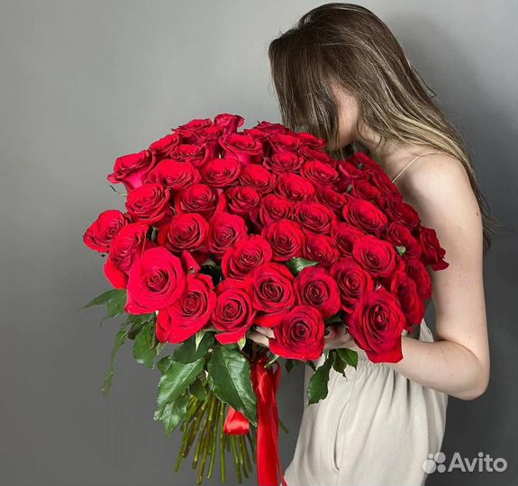 Букет красных роз 15 31 51 101 роза