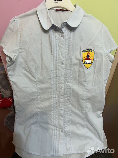 Рубашка голубая для девочки хб