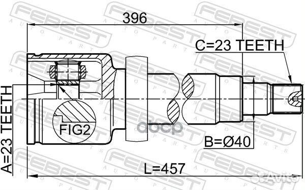 Шрус внутренний правый 23x40x23 (ford focus CB4