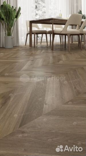 Spc ламинат Alpine floor LVT Дуб Насыщенный Chevro