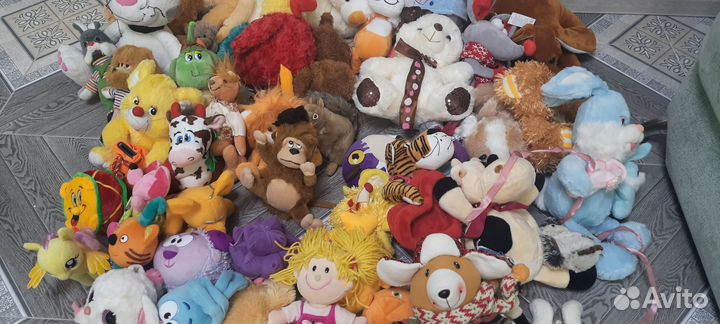 Мягкие игрушки пакетом много