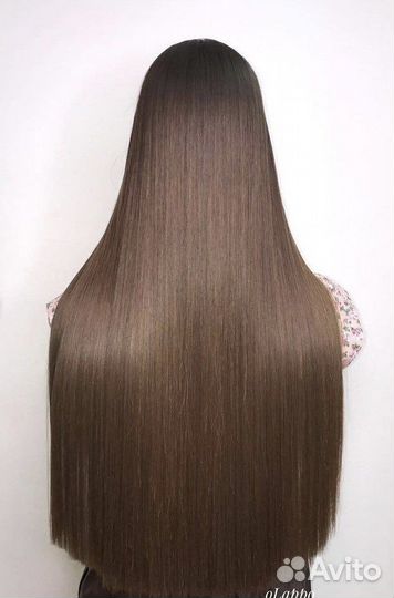 Волосы для наращивания русый 80 см капсулы