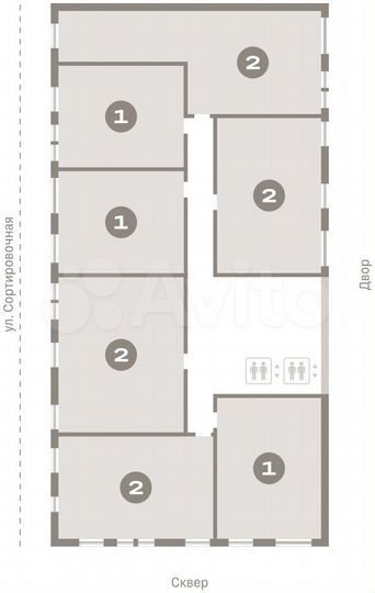 2-к. квартира, 77,3 м², 9/17 эт.