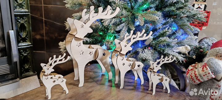 Деревянные Новогодние игрушки