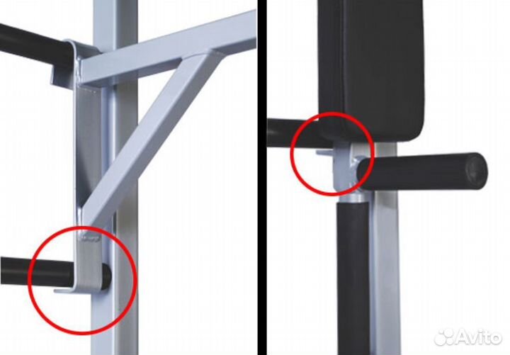 Брусья-пресс со стойкой под штангу навесные на шс