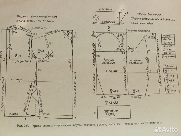 Кройка и шитьё детского платья 1959г