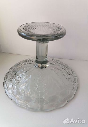 Ваза для фруктов на ножке дымчатое стекло