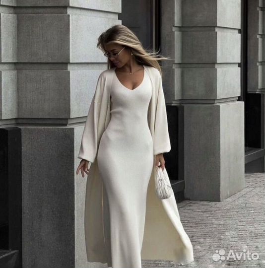 Платье с кардиганом