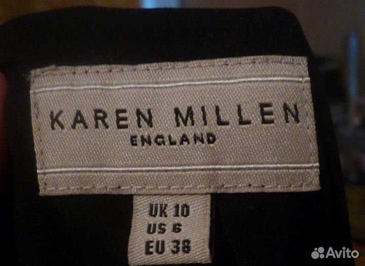 Платье черное с синим принтом леопард karen millen