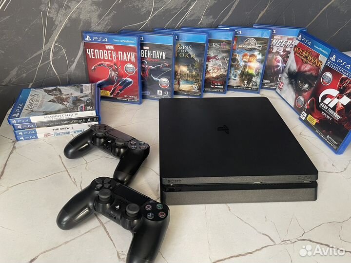 Sony PS 4 Slim 1 TB + много игр (PS Plus)