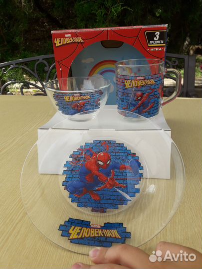 Набор посуды новый детский человек-паук marvel