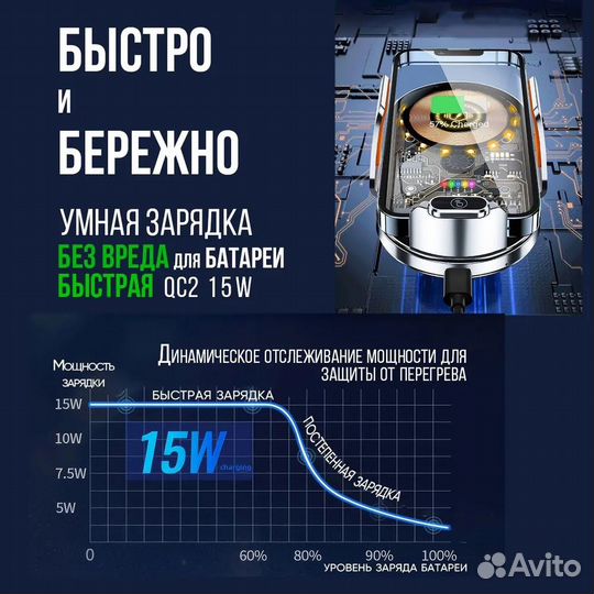 Держатель для телефона автомобильный с зарядкой