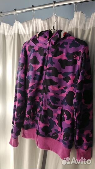 Зип худи Bape Camo Shark кофта