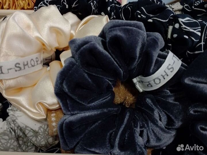 Резинки для волос бархат, атлас, хлопок