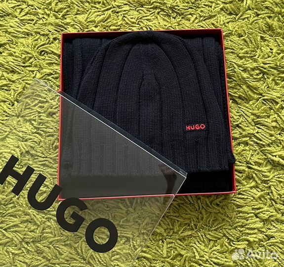 Шапка +шарф Hugo комплект оригинал