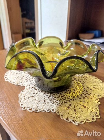 Ваза гутное стекло СССР