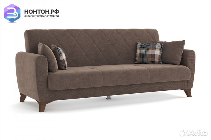 Диван книжка Эдвин 3-х местный коричневый