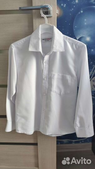 Рубашка белая для мальчика р128