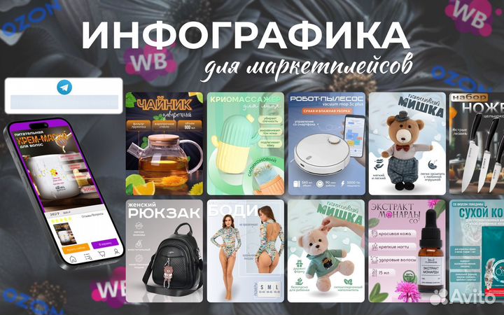 Инфографика для маркетплейсов дизайн карточек