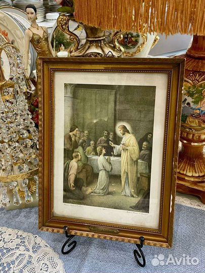 Иллюстрация, литография в рамке Причастие