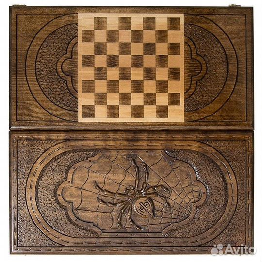 Нарды и шашки резные Паук 60 х 60 см бук Армения 62584