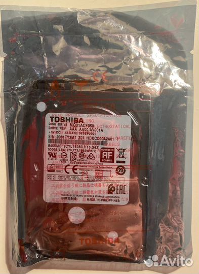 Новый Жесткий диск Toshiba 500 GB mq01acf050