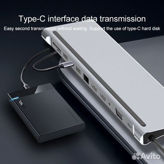 USB Хаб type-c на MacBook 12в1 bronka