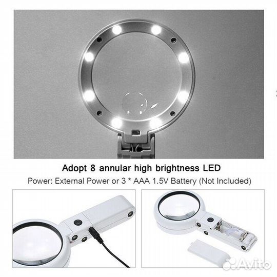 Лупа ручная -настольная (D75 -11 / 5x) (L18)