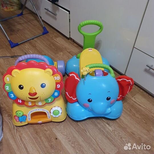 Fisher price Каталки слоник и лев
