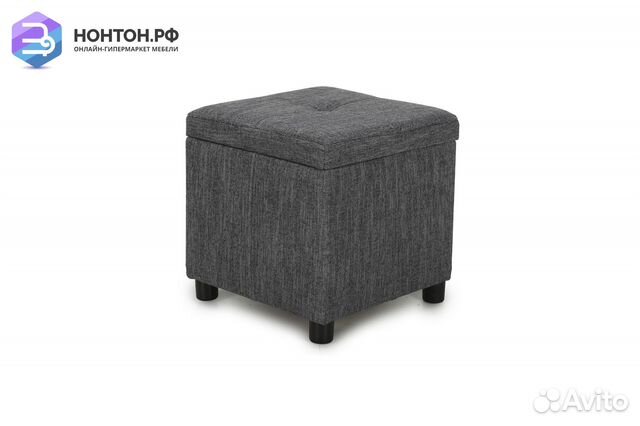 Пуф Квин рогожка серая