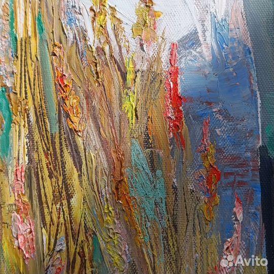 Картина маслом на холсте девушка с лошадью