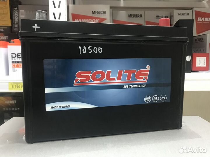 Аккумулятор Solite EFB (Солайт) 90Ah 880A обратная