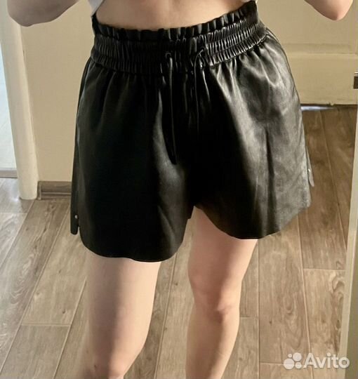 Шорты кожаные zara s-m
