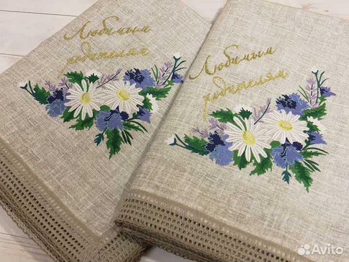 Вышивка на полотенце, халате, спецодежде