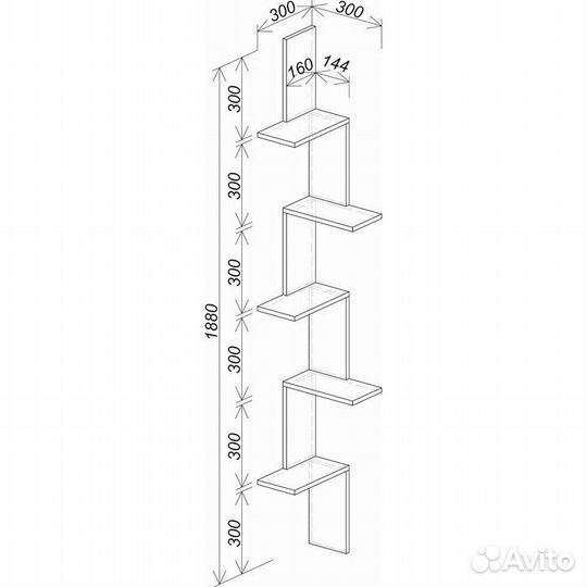 Новая полка настенная угловая
