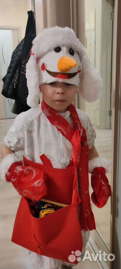 Новогодний костюм Снеговика на рост 92-98