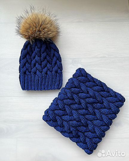 Комплект шапка и снуд